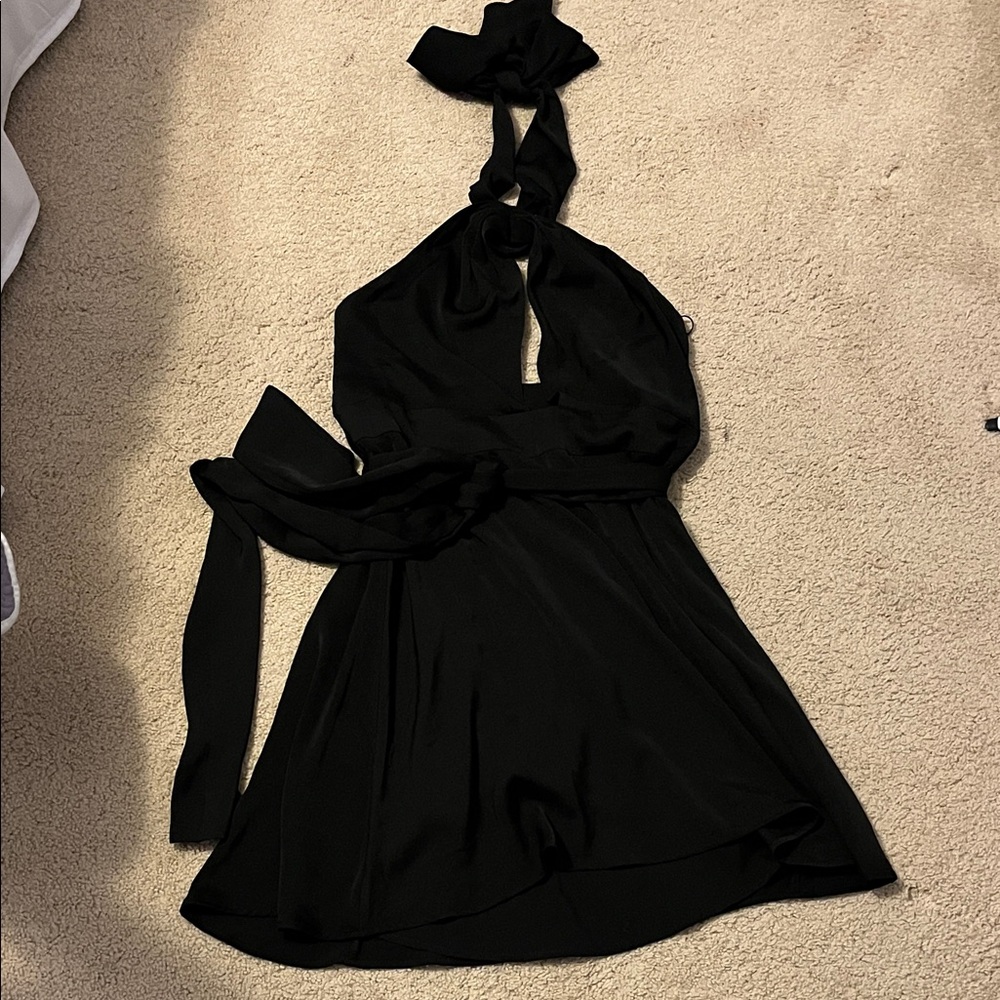 Banana Republic Black Halter Midi Dress